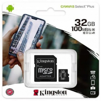 MicroSD 32GB Kingston Class 10 Canvas Select Plus A1 (100 Mbs) + SD адаптер_3