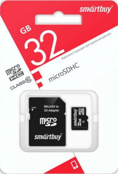MicroSD  32GB  Smart Buy Class  10 + SD адаптер