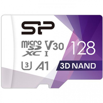 MicroSD 128GB Silicon Power Class 10 Superior + SD адаптер