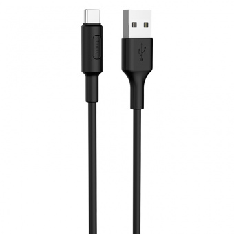 Кабель USB - Type-C HOCO X25 Soarer, 1.0м, круглый, 2.1A, силикон, цвет_чёрный