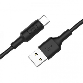 Кабель USB - Type-C HOCO X25 Soarer, 1.0м, круглый, 2.1A, силикон, цвет_чёрный_2