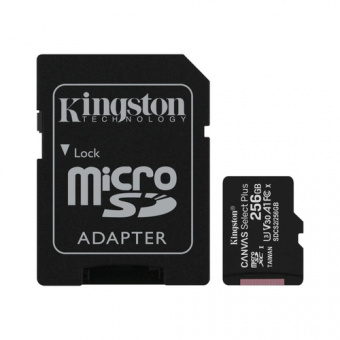 MicroSDXC  256GB  Kingston Class 10 Canvas Select Plus A1 (100 Mb_s) + SD адаптер