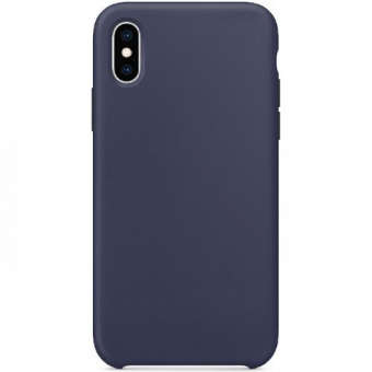 Silicon case (без логотипа с закрытым низом) для iPhone 12 mini 2020 черно-синий