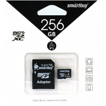 MicroSDXC 256GB Smart Buy Class 10 Pro UHS-I U3 (70_90 Mb_s) + SD адаптер