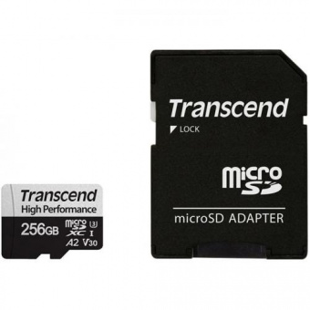 MicroSDXC  256GB  Transcend 330S A2 V30 UHS-I U3 V30 A1 +SD адаптер