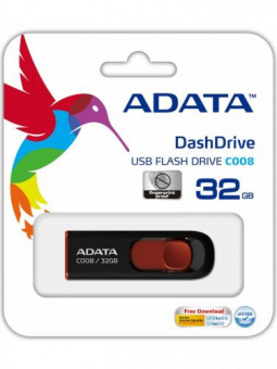 USB 32GB A-Data C008 чёрный_красный_2