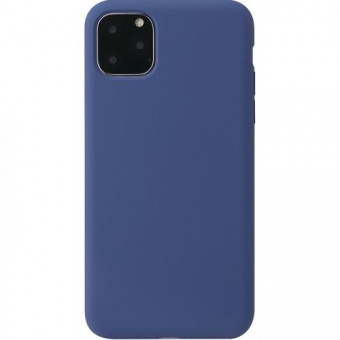Silicon case (без логотипа с закрытым низом) для iPhone 12 mini 2020 черно-синий_2