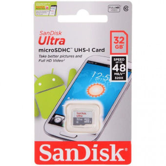 MicroSD  32GB  SanDisk Class 10 Ultra Light UHS-I  (100 Mb_s) без адаптера